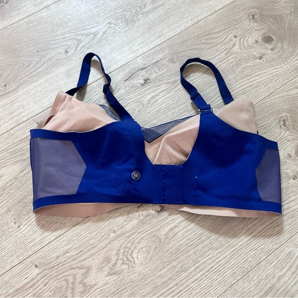 Honeylove Liftwear Crossover Bra in navy blue with mesh trim size large - Picture 4 of 5